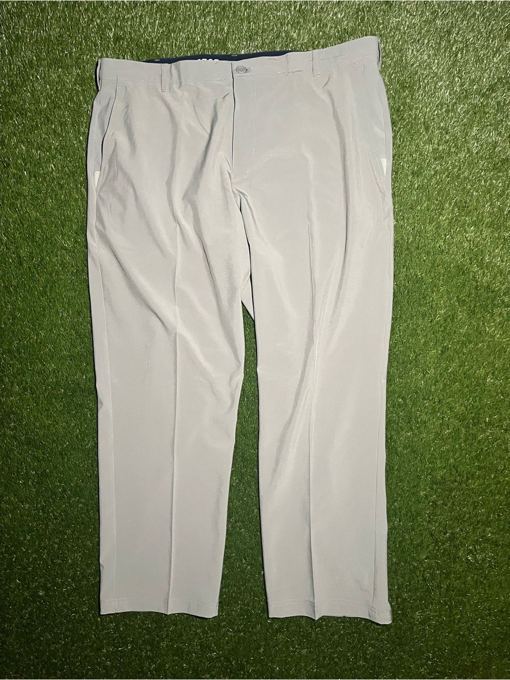 Men's 42x30 Performance Golf Pants in Light Gray - Classic Straight Fit